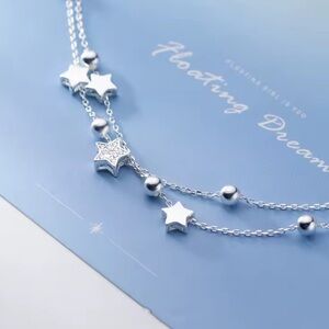 Anthropologie Silver Star Necklace